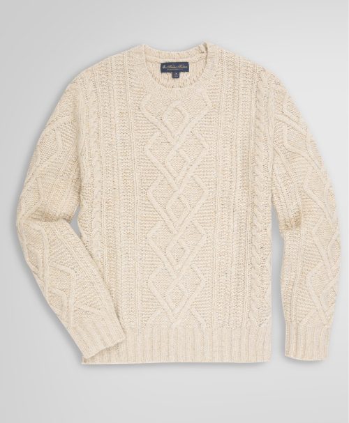 ブルックスブラザーズ(Brooks Brothers) メリノウール ドネガル アランケーブル クルーネックセーター