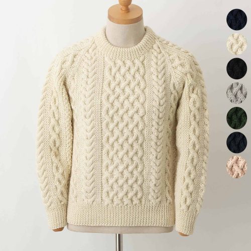インバーアラン(INVERALLAN) ARAN COUNTRY MEETINGS CREW NECK SWEATER