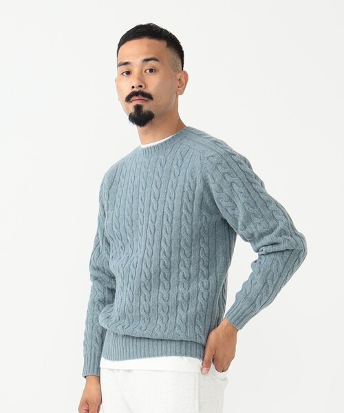 ビームスプラス(BEAMS PLUS) 5ゲージ ケーブル クルーネック