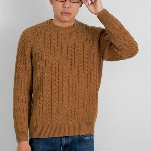 プロディガル(PRODIGAL) カシミヤ100％メンズ細ケーブル柄セーター