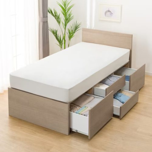 ニトリ(NITORI) 大容量収納付き すのこチェストベッドフレーム N-ジオF 40M