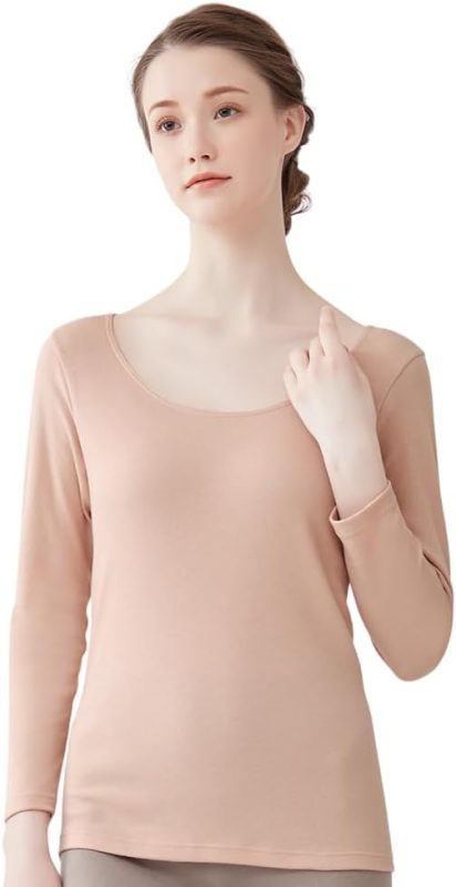 グンゼ(GUNZE) 冬の綿100% 8分袖インナー えりあき広め