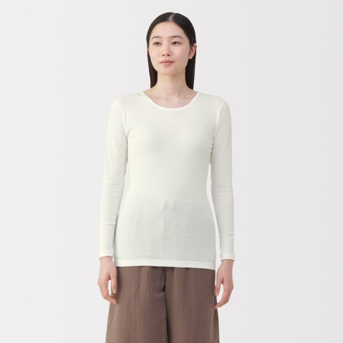 無印良品 婦人 あったか綿 クルーネック長袖Tシャツ