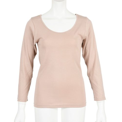 福助(fukuske) 満足 インナーシャツ 無地 8分袖 発熱綿