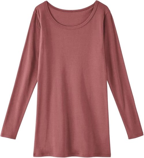 ニッセン ウォームコアコットン 綿100% ロング丈長袖インナー 吸湿発熱・UVカット