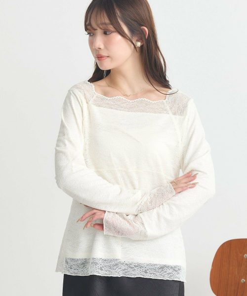 アースミュージックアンドエコロジー(earth music&ecology) 吸湿発熱 前後2WAY あったかフェミニンインナー 2wayネック