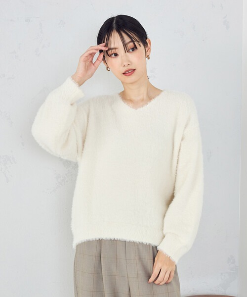 コムサイズム(COMME CA ISM) シャギー Vネックニット