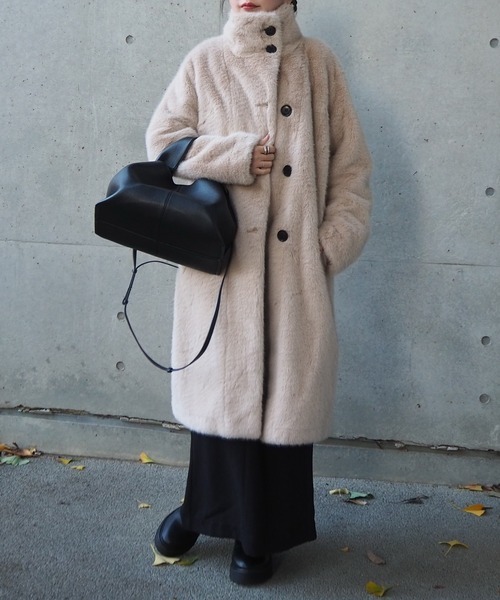 ローレン(LAULEN) stand collar fur coat