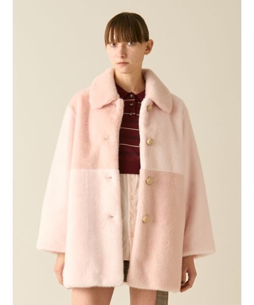 ファーファー(FURFUR) パッチワークエコファーミドルコート