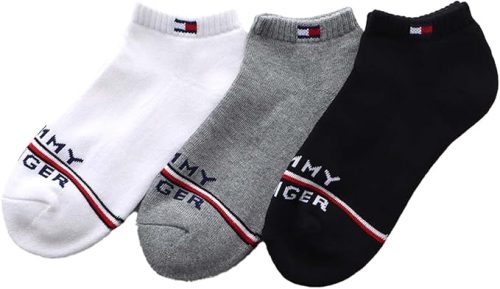 トミーヒルフィガー(TOMMY HILFIGER) 3足セット オーガニックコットン混 足底パイル ワンポイントロゴ スニーカーソックス