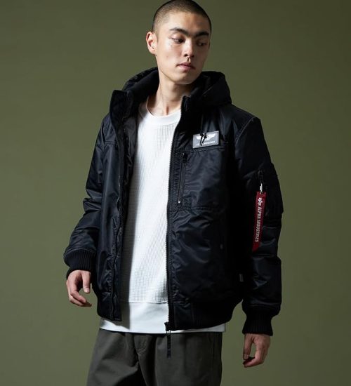アルファインダストリーズ(ALPHA INDUSTRIES) フーデッドリブジャケット