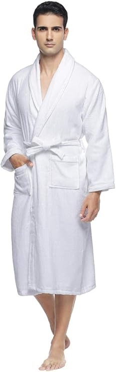 HOME WAYバスローブ ガウン 綿100% コーマ糸タオル生地