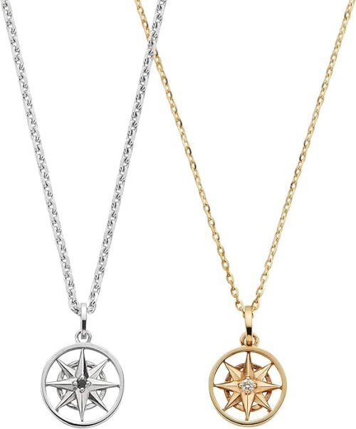 ヴイエー ヴァンドーム青山(va vendome aoyama) シルバー925 K10ゴールド デュオコンパス ペアネックレス