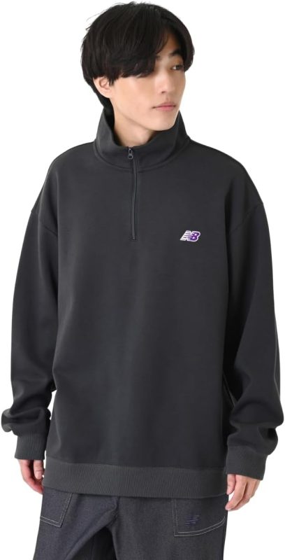 ニューバランス(new balance) 長袖Tシャツ NB刺繍ダブルフェイスハーフジップ