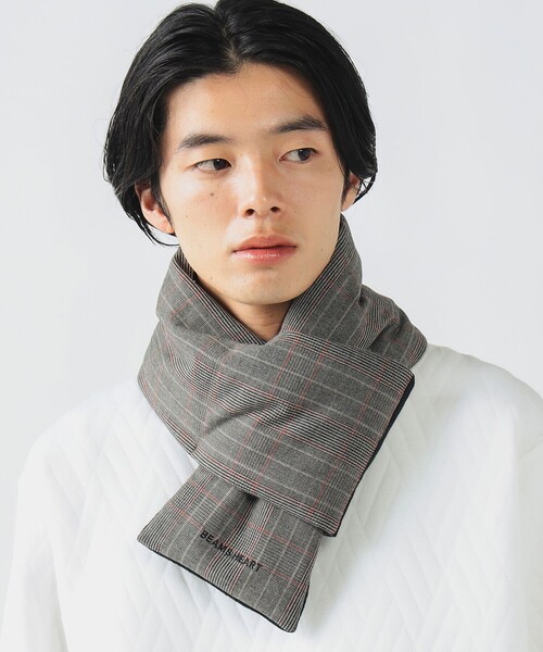 ビームスハート(BEAMS HEART) チェック ダウン マフラー