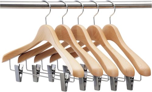 ナカタハンガー レディスジャケットハンガー 5本組 クリップ付 SET-03S