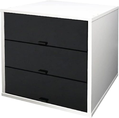 キューブボックスα 3段黒引き出しタイプ