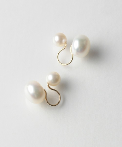 アンク(anq.) パールスタッドノンホールイヤリング