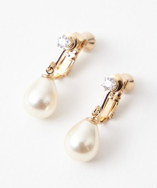 エメ(AIMER) キュービックジルコニア×パールイヤリング