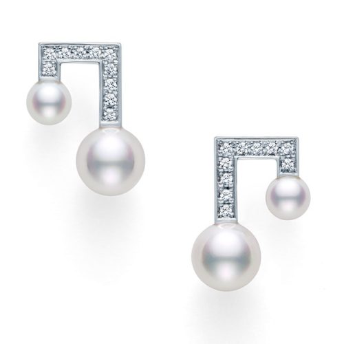 タサキ(TASAKI) バランス ノート ダイヤモンド パヴェ イヤリング