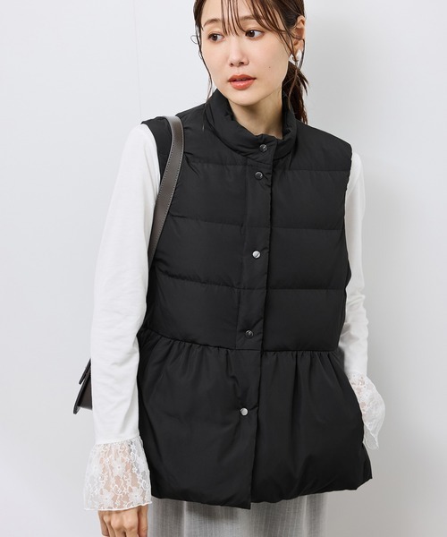 ロペピクニック(ROPE' PICNIC) GREEN DOWN ペプラムダウンベスト