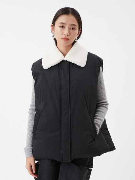 ミラオーウェン(Mila Owen) ボア衿リサイクルダウンベスト