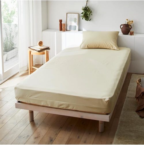 ニッセン 洗える防水 綿100%なめらかツイルすっぽり包めるシーツ マットレス・敷布団兼用