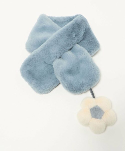 ユナイテッドアローズ グリーンレーベルリラクシング(UNITED ARROWS green label relaxing) フェイクファー フラワーモチーフ マフラー 38366000002