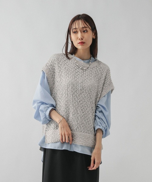 グローバルワーク(GLOBAL WORK) 透かしベスト シャツ長袖