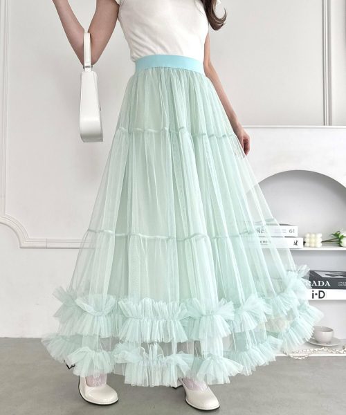 ルエム(Loueme) ボリュームヘムチュールティアードスカート