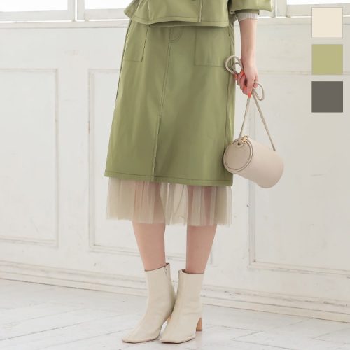 神戸レタス(KOBE LETTUCE) 裾チュールステッチスカート