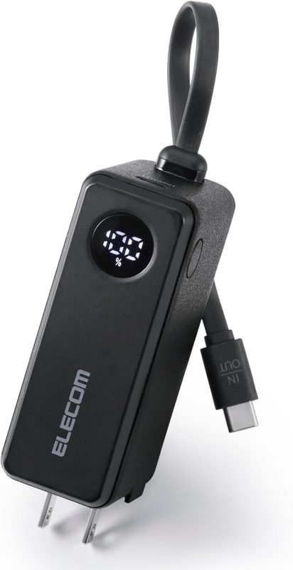 エレコム(ELECOM) AC一体Cケーブル一体モバイルバッテリー EC-C30L