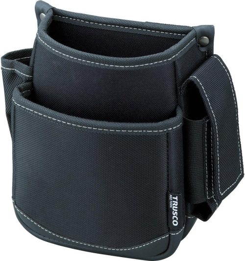 トラスコ中山(TRUSCO) 腰袋 2段 携帯電話ホルダー付き TWP2-BK