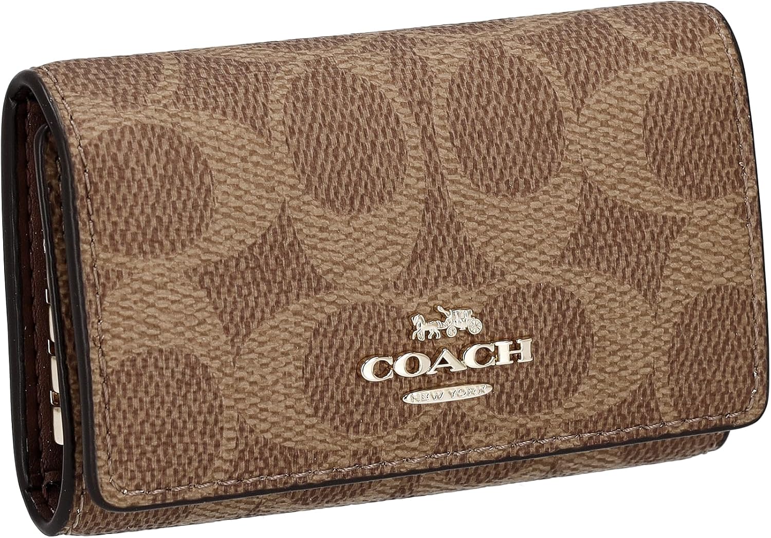 大人気】COACH キーケース レザー 花柄 6連スナップ オフホワイト 希少