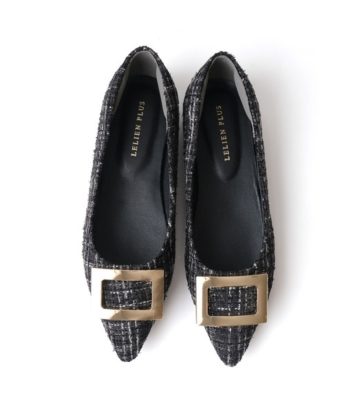 アミアミ(AmiAmi) バックルモチーフフラットパンプス