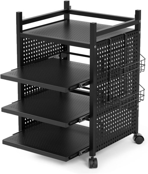 DEWEL ゲーム機収納ラック 4段式 RM-DESK2-5023-BK-2