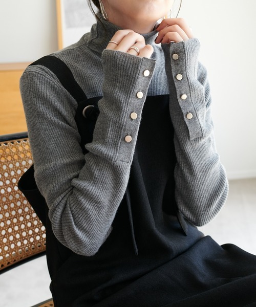 ディスコート(DISCOAT) リブ袖口ボタンタートル