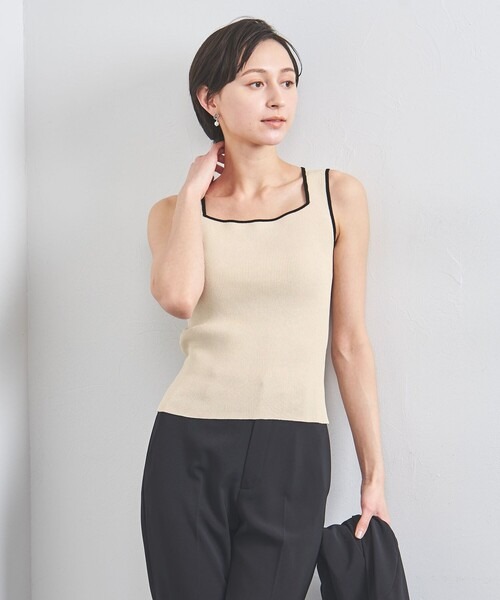 ユナイテッドアローズ(UNITED ARROWS) リブ スクエアネック ニットキャミソール