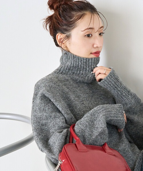 フリークスストア(FREAK’S STORE) リブ タートルネック ニット プルオーバー