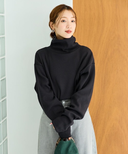 フリークスストア(FREAK’S STORE) ワッフル タートルネック チュニック プルオーバー