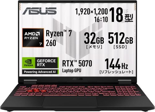 エイスース(ASUS) TUF Gaming A18 FA808UP FA808UP-R7R5070