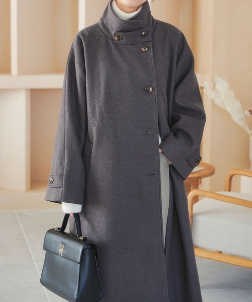 コウベレタス(KOBE LETTUCE) ケープ取り外し2wayスタンドカラーロングコート