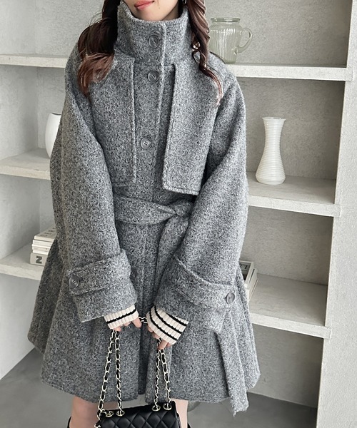 ーラ(GeeRA) リングウールライクスタンドカラーコート