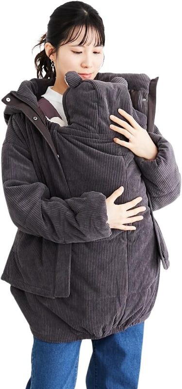 ニッセン QUNTSTYLE コーデュロイ5WAYママコート＋くま耳付ケープ2点セット