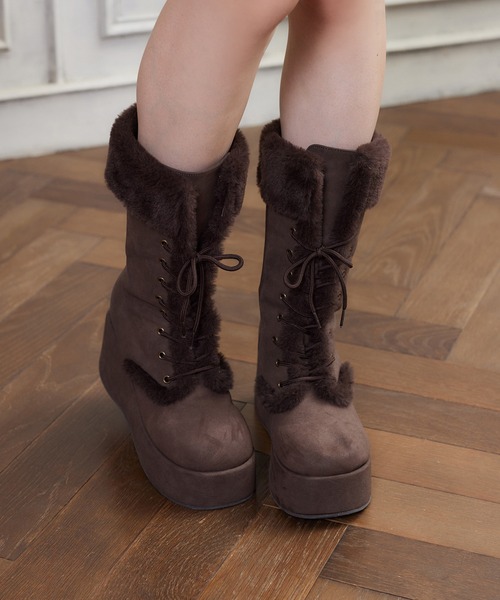 ワンアフターアナザーナイスクラップ(one after another NICE CLAUP) マイナス3キロ見えレースアップムートンブーツ