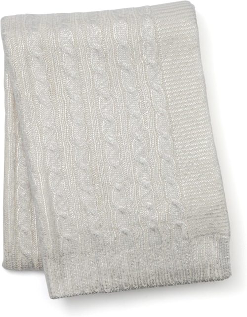 フランフラン(Francfranc) シャイニーケーブルニットスロー ひざ掛け