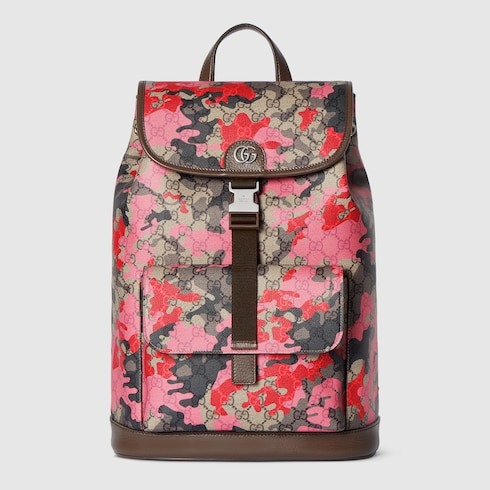 グッチ(GUCCI) GG スモール バックパック 839109 ピンク＆レッド GG ファブリック