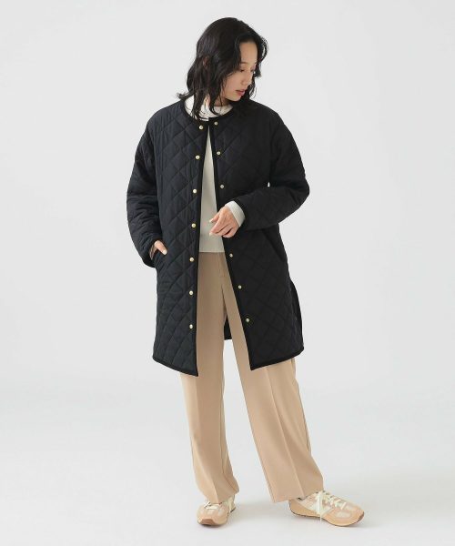 ビーミングバイビームス(B:MING by BEAMS) キルティング ノーカラー ロング コート