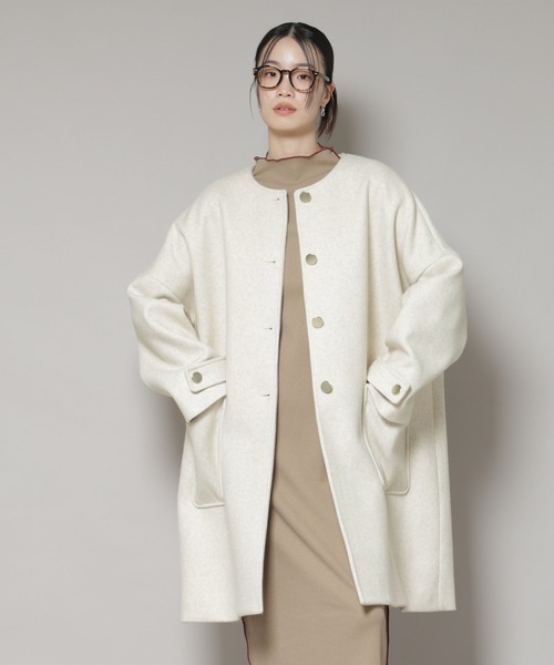 ナノユニバース(NANO universe) ノーカラーコクーンミドルコート