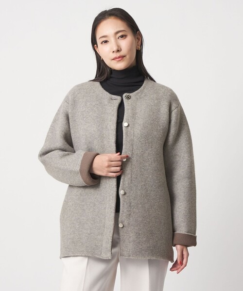 アデイインザライフユナイテッドアローズ(A DAY IN THE LIFE UNITED ARROWS) ダブルフェイス ニット ショートコート